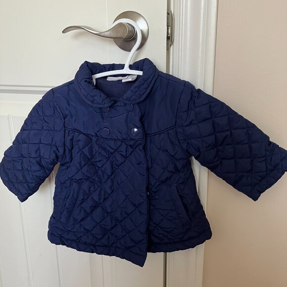 First Impressions 3-6M Navy Quilted Jacket 100% Cotton Lined EUC Baby - Picture 16 of 16